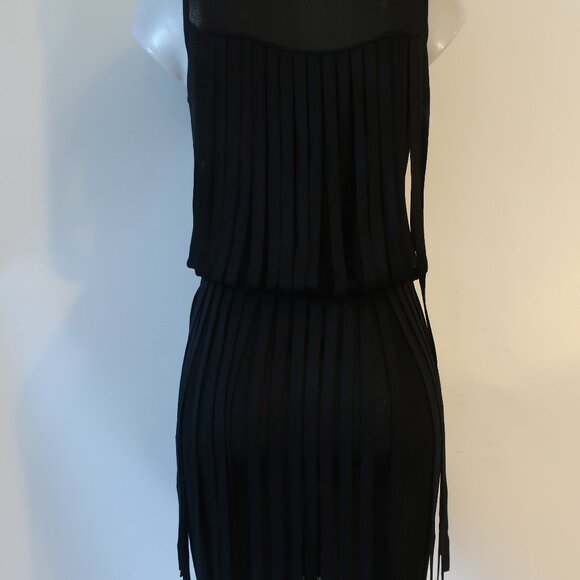 Womens Cheap and Chic by Moschino Black Sleeveless Fringed Ribbon Dress XS - Picture 10 of 16